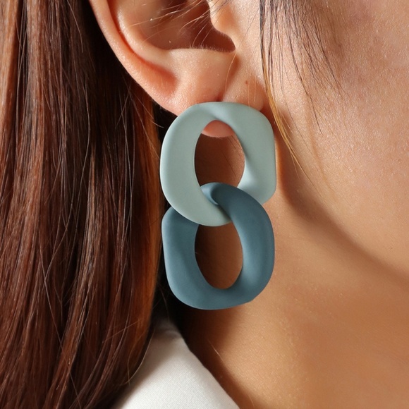 **WREN* Irregular Color Blocking Fashion Resin Earrings - Picture 1 of 5